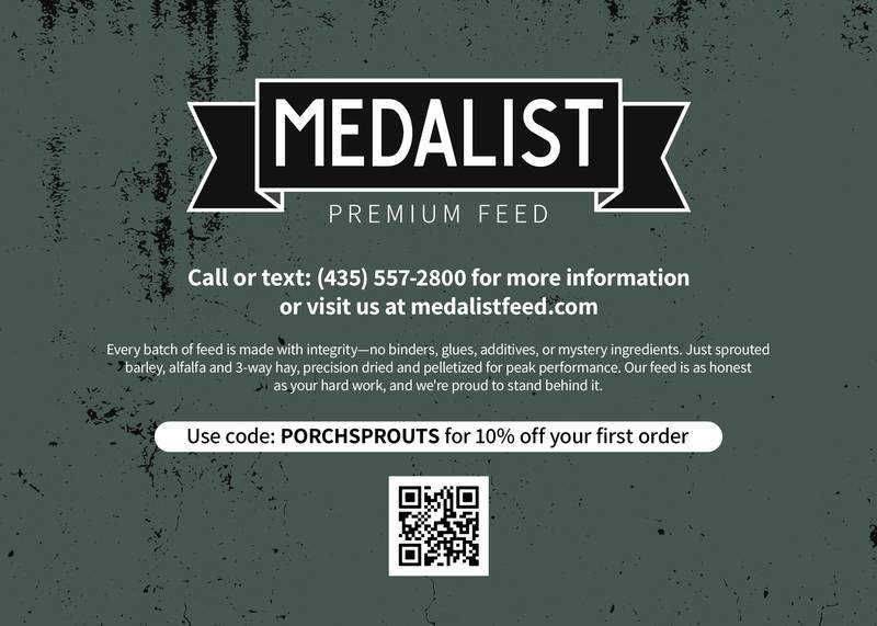Medalist Feed product flyers and packaging