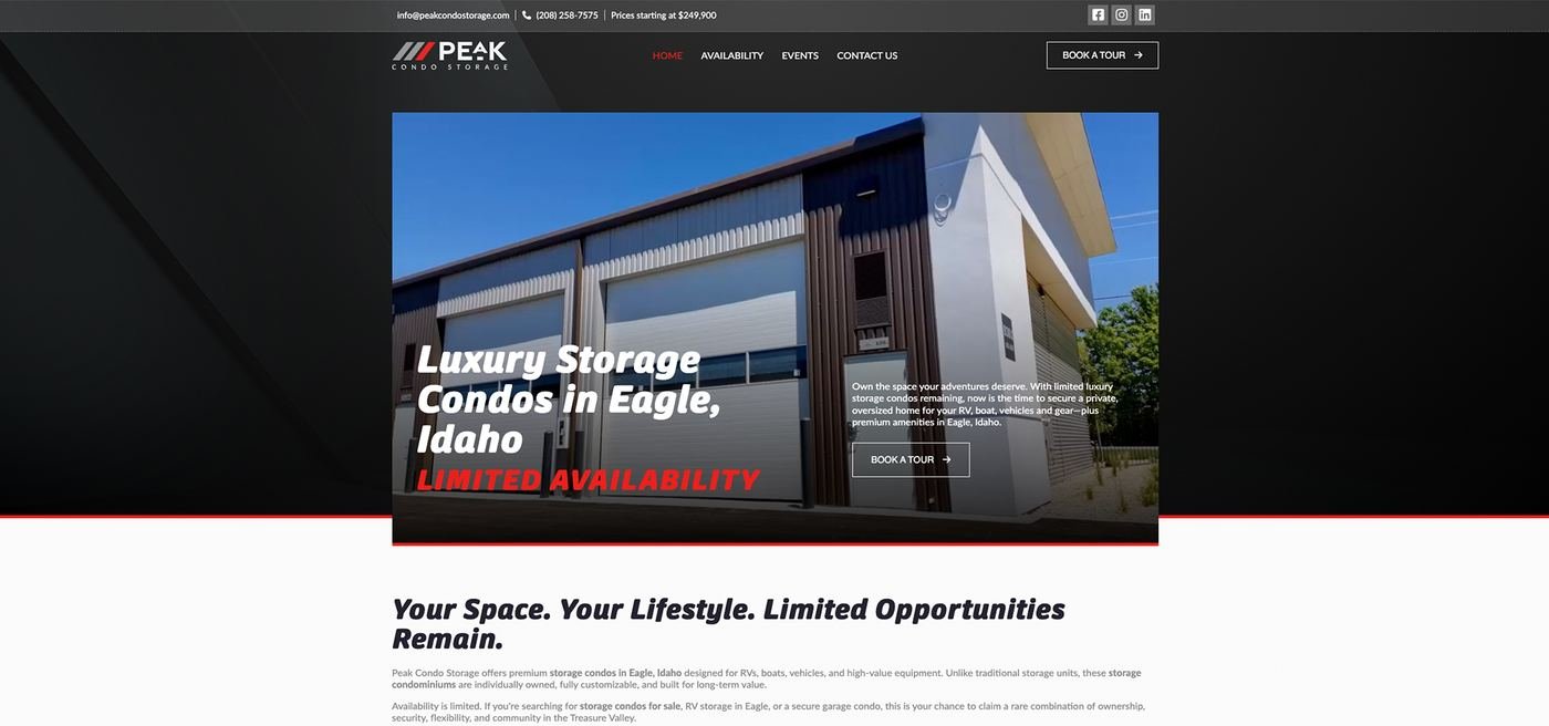 Peak Condo Storage storefront screenshot