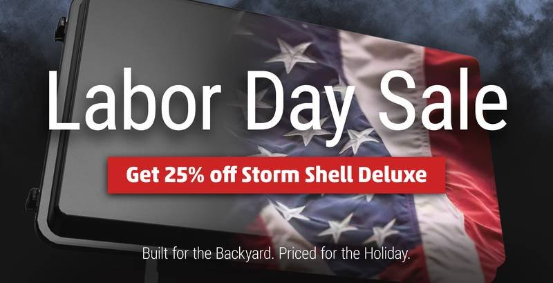 Storm Shell product renders and seasonal promo creative