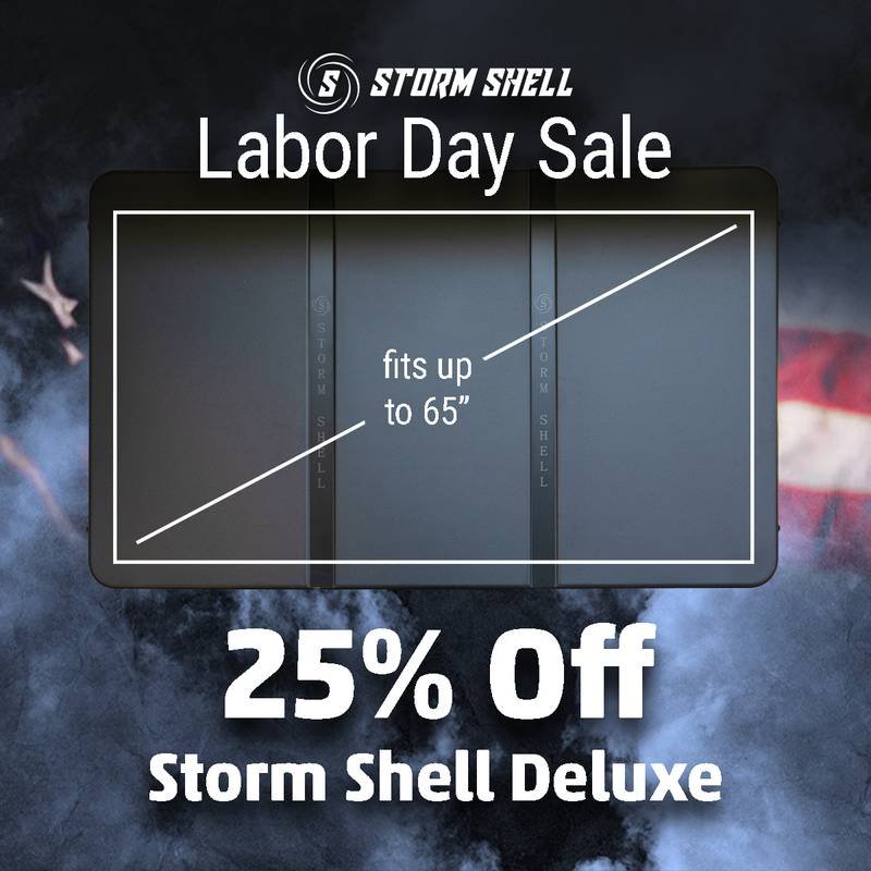 Storm Shell product renders and seasonal promo creative