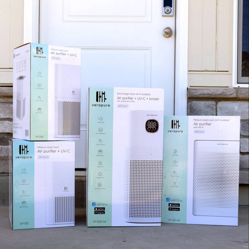 Verapure packaging, diagrams, and product renders